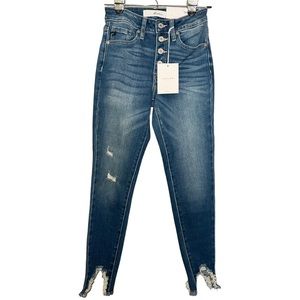 Kancan Distressed high rise ankle skinny jeans